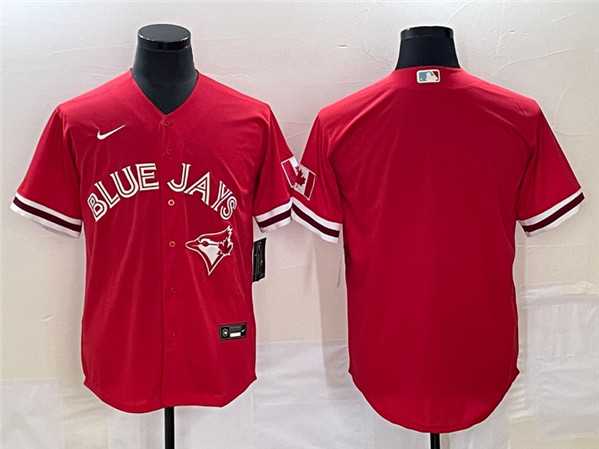 Mens Toronto Blue Jays Blank Red Cool Base Stitched Jersey